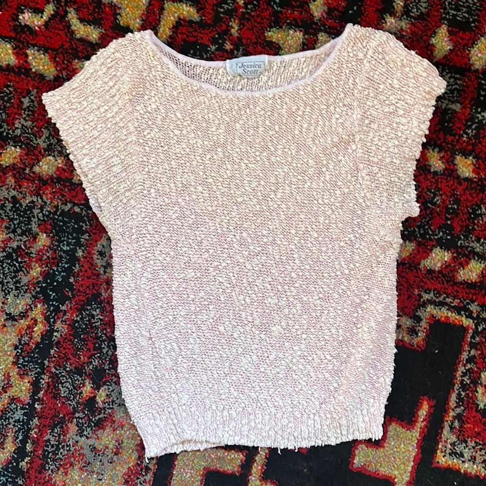 Vintage pink knit sweater vest top